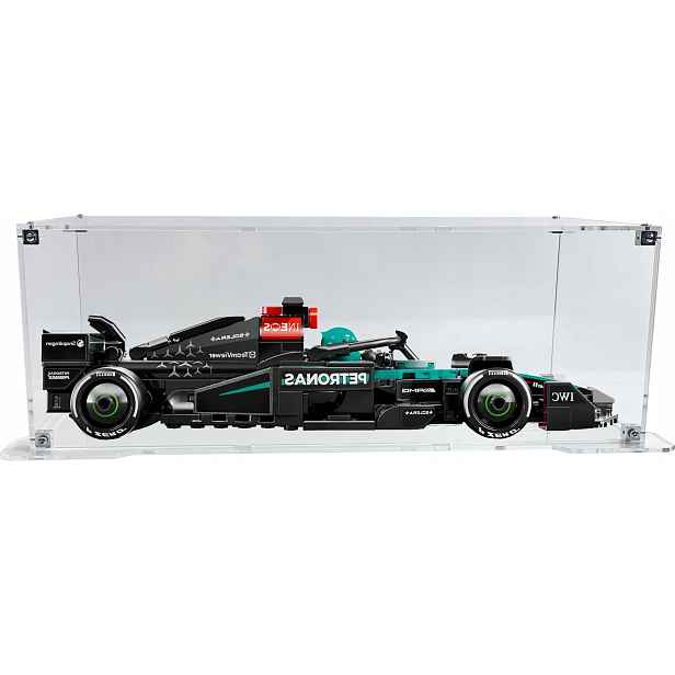 Vitrína s podstavcem Drewlandia pro stavebnici Lego 77244 Formule F1 Mercedes-AMG
