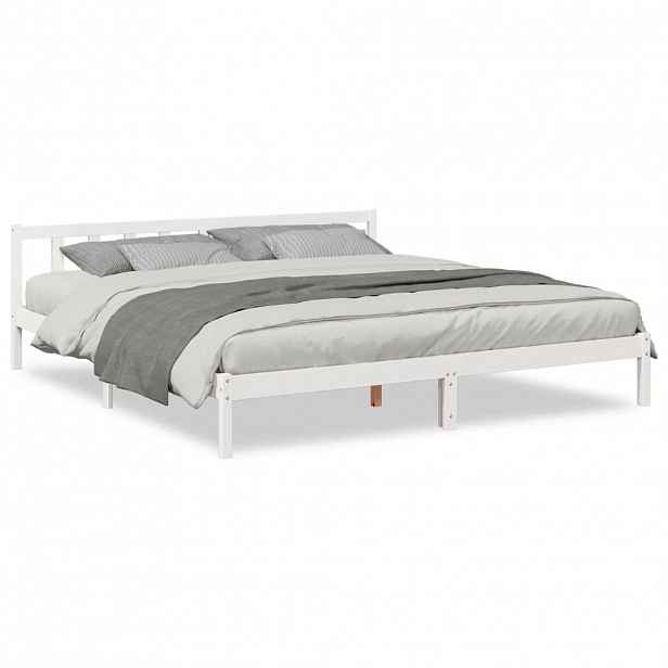 vidaXL Prodloužený rám postele bez matrace bílý 200 x 210 cm borovice