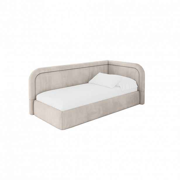ALTDECOR JEDNOLŮŽKOVÁ POSTEL pro mládež s úložným prostorem, vlevo - JOVY 100x200 béžová