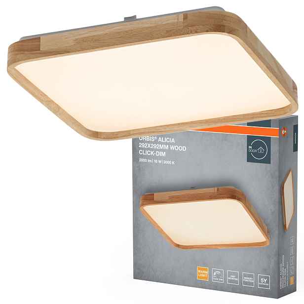 Stropní Svítidlo Led Stropní Svítidlo Nástěnné svítidlo Panel 16W 1000lm 3000K Dřevěné