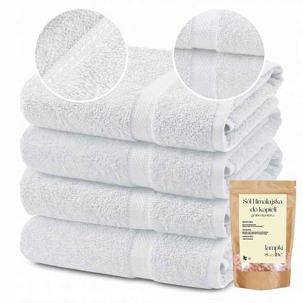 4xRučník 70x140 Bavlna 600 g Extra Hrubý Masitý Premium Bílý