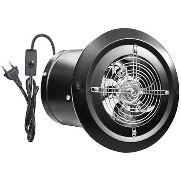 Nástěnný ventilátor 150 mm 260 mm Černý Kabel Vypínač 480 m3/h TPEF06BK
