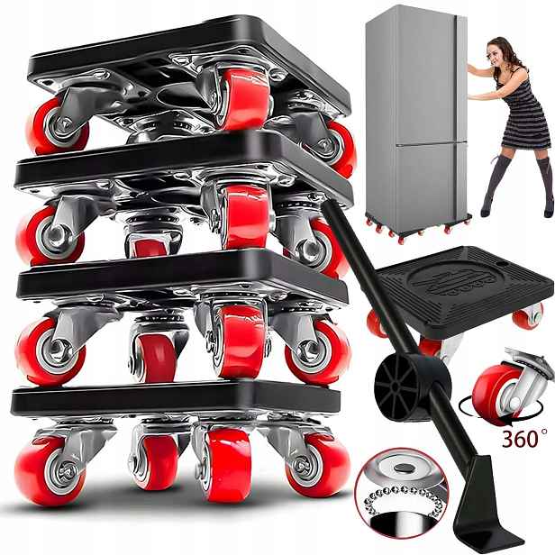 Podstavcové VÁLEČKYX4 Pro Přepravu Nábytku Sada Pro Přepravu Nábytku 300 Kg 360°