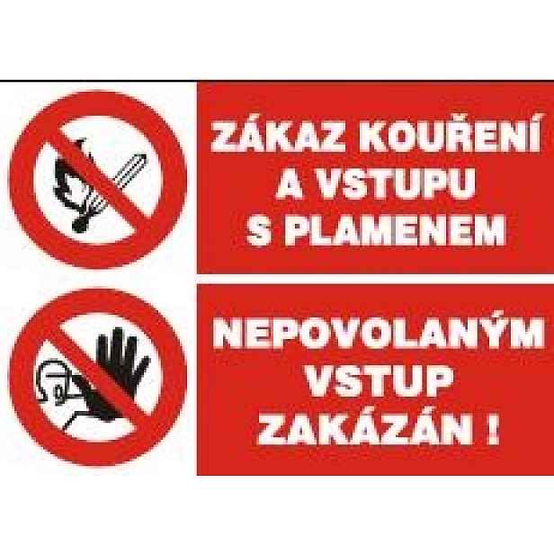 Samolepka Zákaz kouření/Nepovolaným vstup zakázán A5