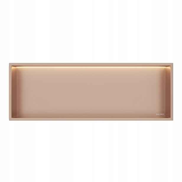 Wall-box One Ocelová Měděná Polička Copper s Led 30x90x10 cm