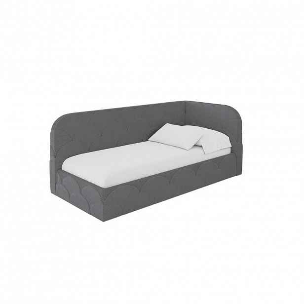 ALTDECOR JEDNOLŮŽKOVÁ POSTEL pro mládež s úložným prostorem, vlevo - ELRY 80x200 tmavě šedá