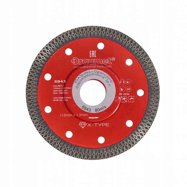 Draumet diamantový kotouč X-type 115x22,23x1,2 mm, 20 ks