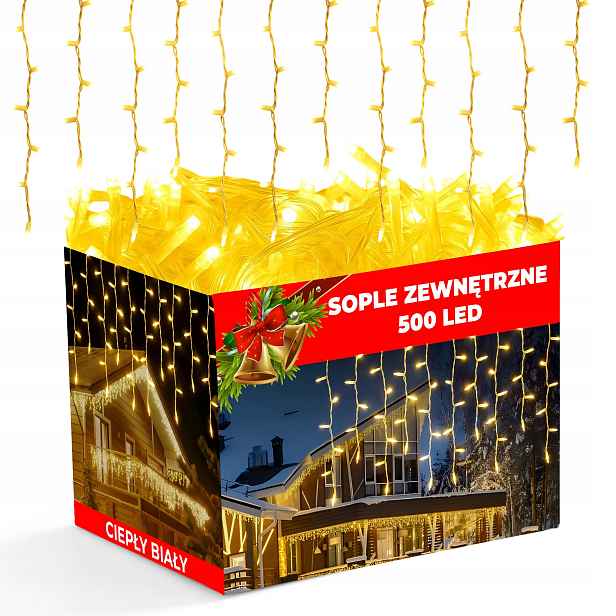 Sople Flash světelný závěs Led 500 bílá teplá 21 m RS-510WW