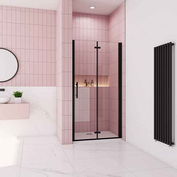 Sprchové dveře MELODY BLACK B8 76 zalamovací 75-78 x 195