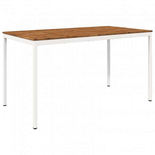 vidaXL Zahradní barový stůl Přírodní a bílá 196 x 100,5 x 105 cm