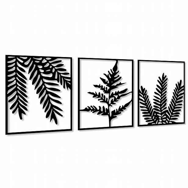 Ažurový Obraz Listy Tráva Kapradí Dekorace Do Domu Obrazy Do Obývacího Pokoje Triptych