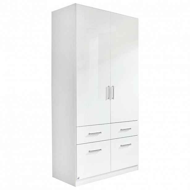 Carryhome ŠATNÍ SKŘÍŇ S OTOČNÝMI DVEŘMI, bílá, vysoce lesklá bílá, 91/197/54 cm