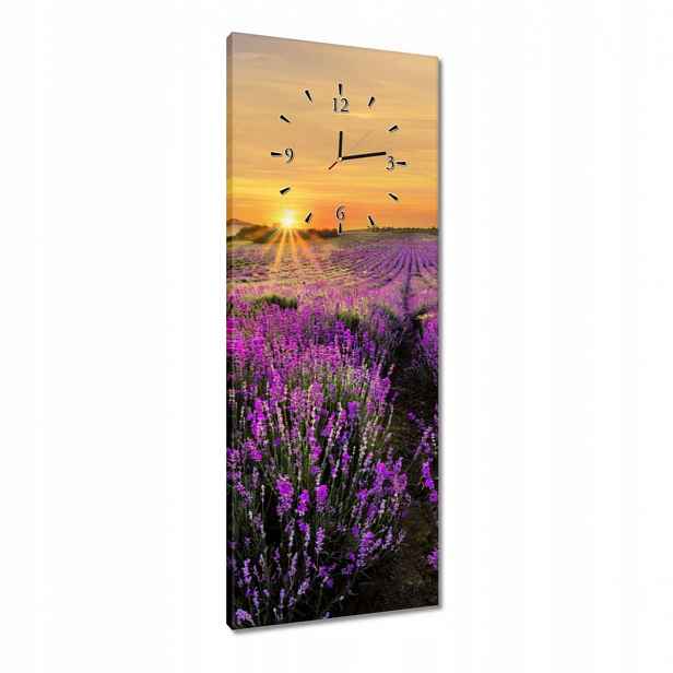 Hodiny 40x100 Levandule Západ slunce