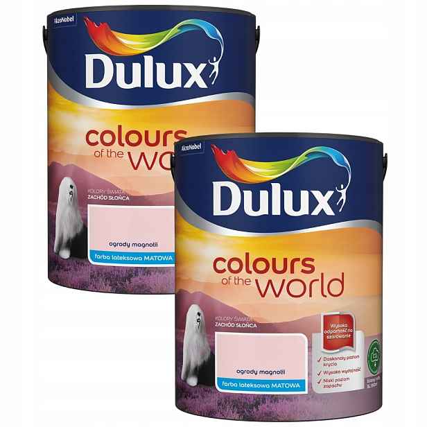 Set Dulux Barvy Světa 2x5L Barva Latexová Emulze Zahrady Magnólie 10L