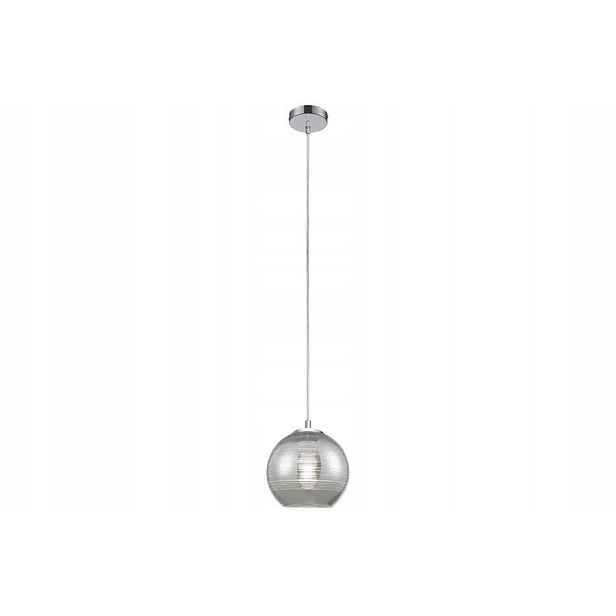 Závěsná lampa chromovaná skleněná koule 20 cm nad stůl ostrov bar Reality