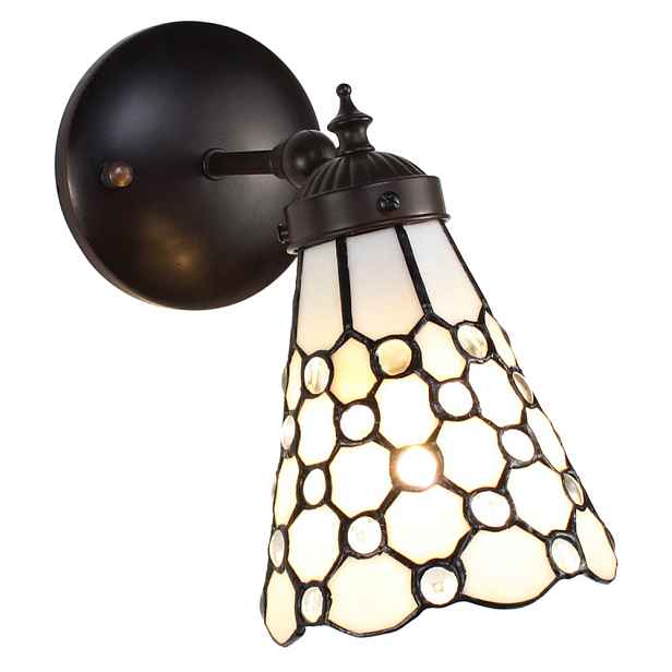 Nástěnná Tiffany lampa kamínky TransparentEye - 17*12*23 cm E14/max 1*40W Clayre & Eef