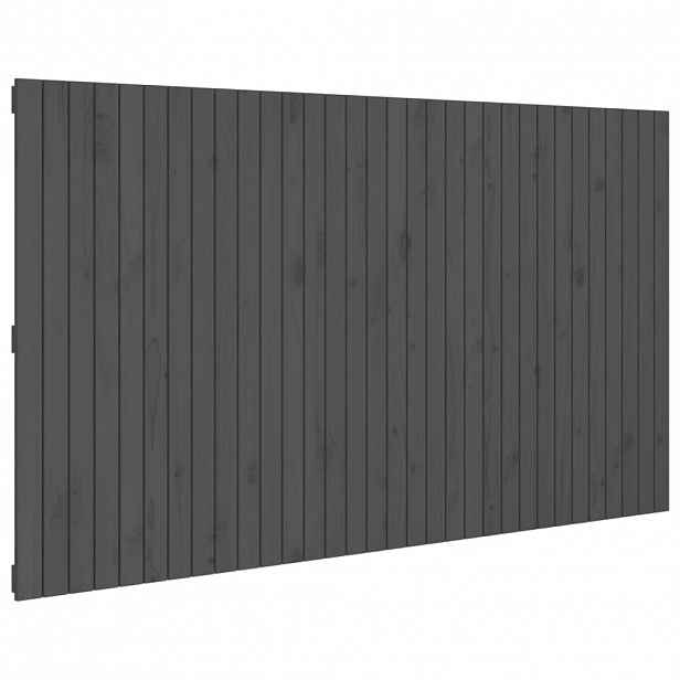 vidaXL Nástěnné čelo postele šedé 204x3x110 cm masivní borové dřevo