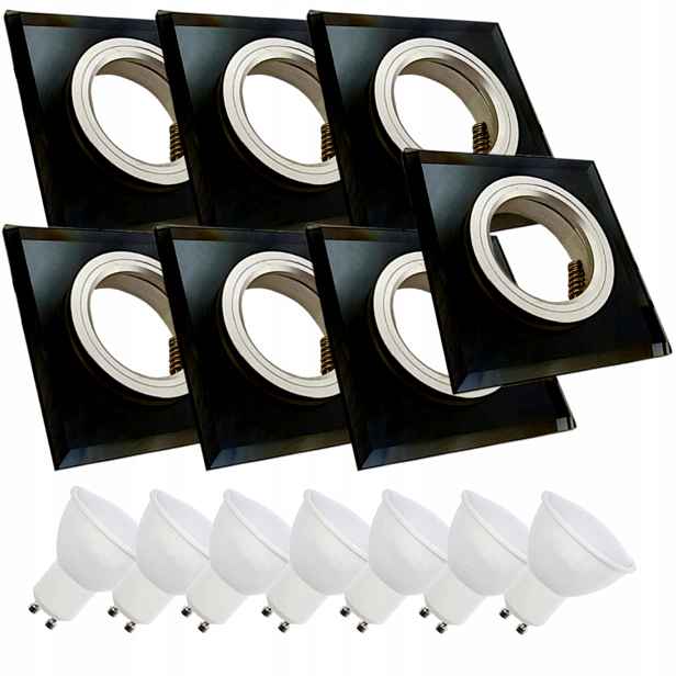 7x Skleněná Stropní Lampa Zapuštěná Do Stropu Křišťál Led Žárovky 7W