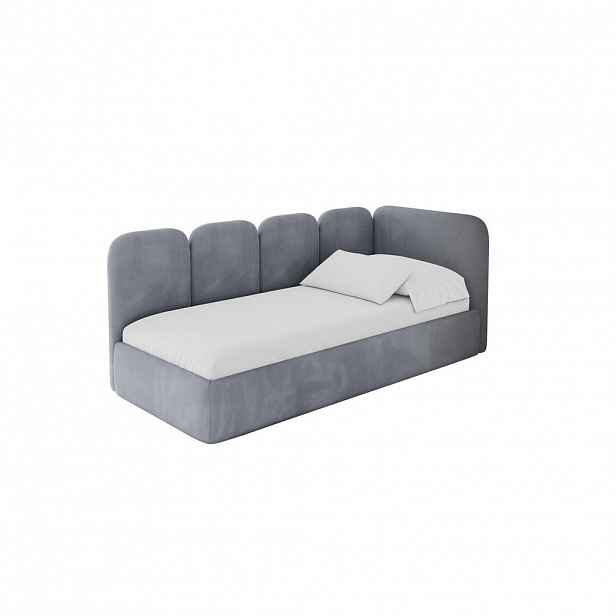ALTDECOR JEDNOLŮŽKOVÁ POSTEL pro mládež s úložným prostorem a matrací H3/H4, vlevo - VELY 90x200 šedá