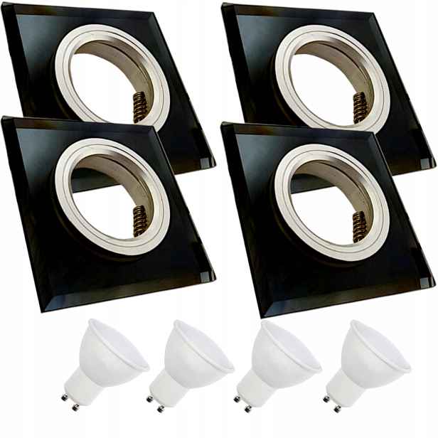4x Skleněná Stropní Objímka Zapuštěná Do Stropu Křišťál Led Žárovky 5W