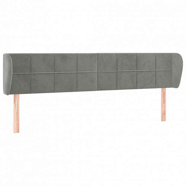 vidaXL Čelo postele typu ušák světle šedé 203x23x78/88 cm samet