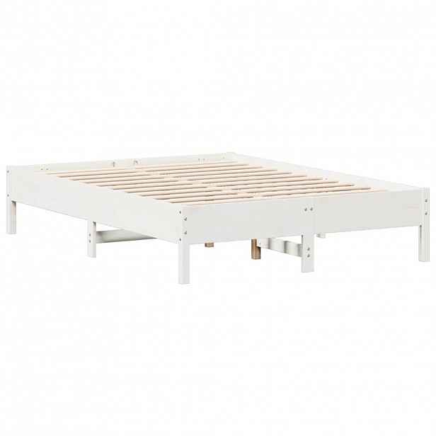 vidaXL Postel bez matrace bílá 135 x 190 cm masivní borovice