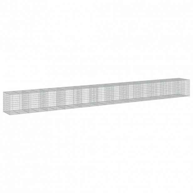 vidaXL Gabionový koš s víkem 1 150 x 100 x 100 cm pozinkované železo