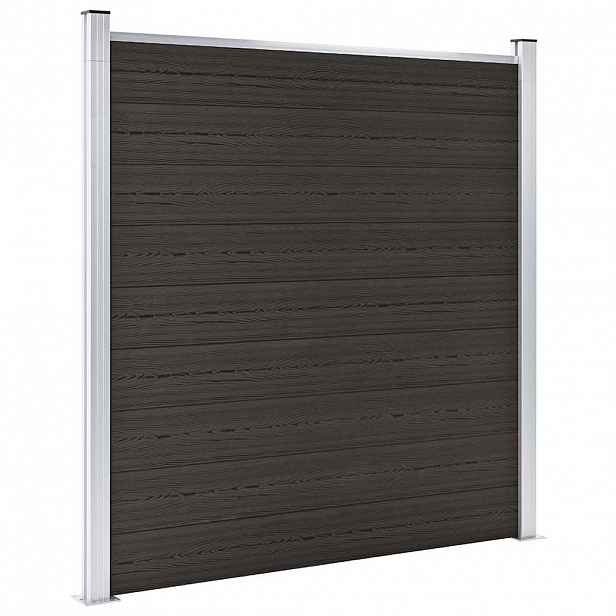 vidaXL Plotový dílec WPC 180 x 186 cm černý