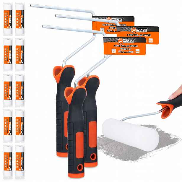 10 x Malířský váleček 18 cm Pěnový Malování Barev Laků Stěny 3x Ucho H0