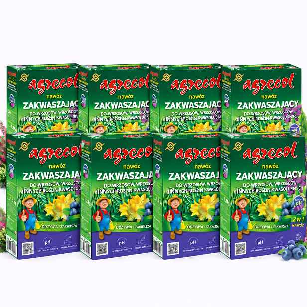 8x Okyselující hnojivo pro vřesy a vřesy kyselomilných rostlin Agrecol 1,2 kg