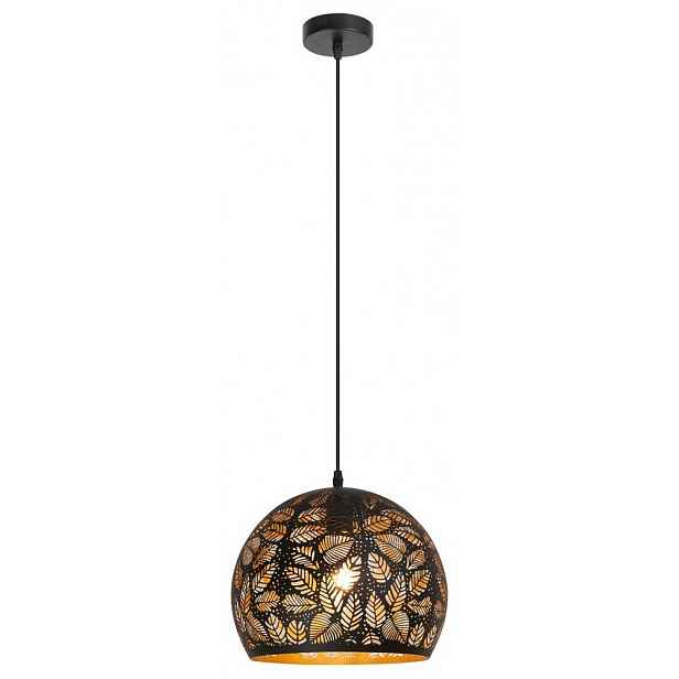 Černá závěsná lampa Manorca v tropickém stylu nad jídelní stůl Rabalux
