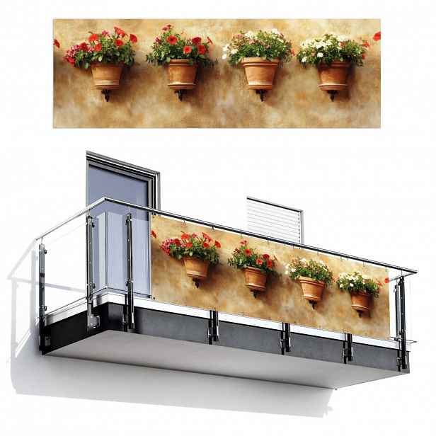 MuchoWow BALKONOVÁ ZÁSTĚNA Květináče - Nástěnné - Vintage 300x100 cm