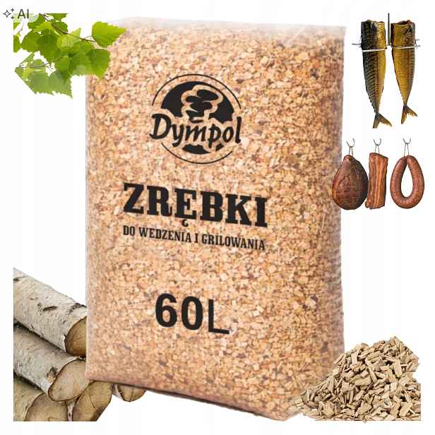 Štěpky Na Uzení Suché 100% Bříza 15 kg/60 litrů, Kl 08 (6-8 mm) Dympol