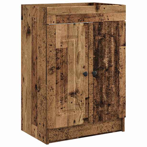 vidaXL Koupelnová skříňka pod umyvadlo Staré dřevo 56 x 37,5 x 81 cm