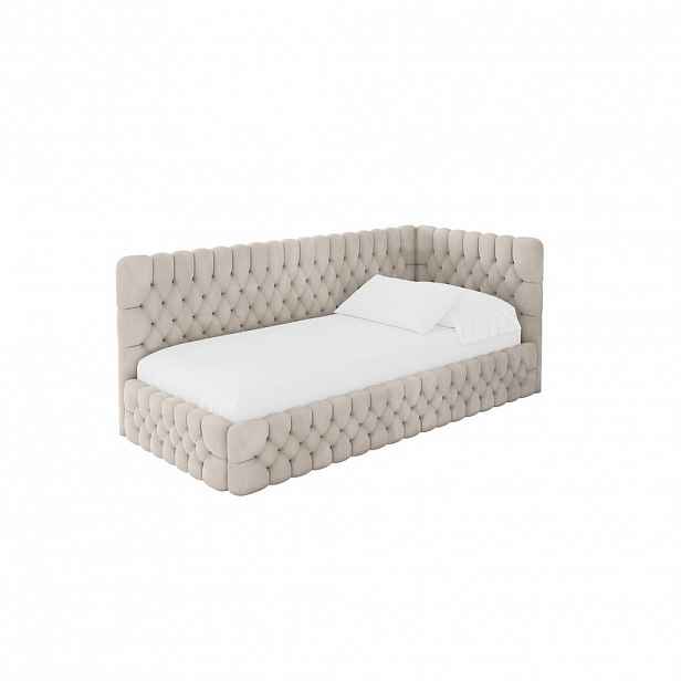 ALTDECOR JEDNOLŮŽKOVÁ POSTEL pro mládež s úložným prostorem, vlevo - MULY 80x200 béžová