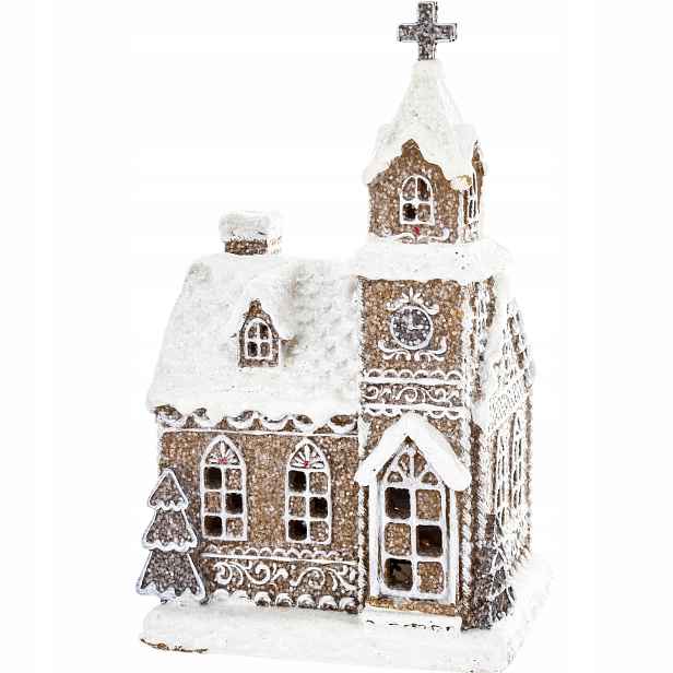 Dekorativní domeček Led vánoční figurka perníková kaplička magic village