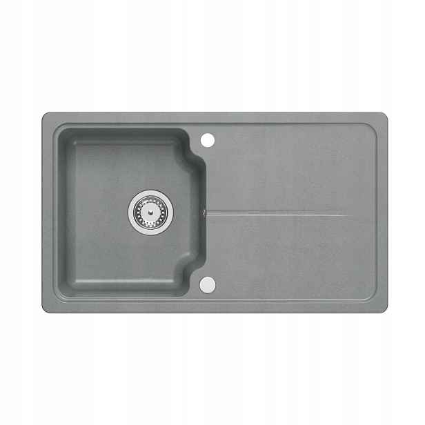 Quadron Neal 111 Granitový dřez 1-komorový 86x50x20,5 cm Šedá Sada