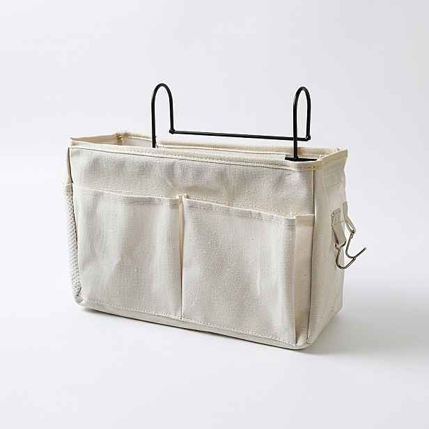 TEMU 1 ks Závěsná úložná taška k posteli 30 x 10 x 19 cm, nástěnná organizační s kovovými háčky pro kolejní postel, stůl, palandu, knihy, telefon,