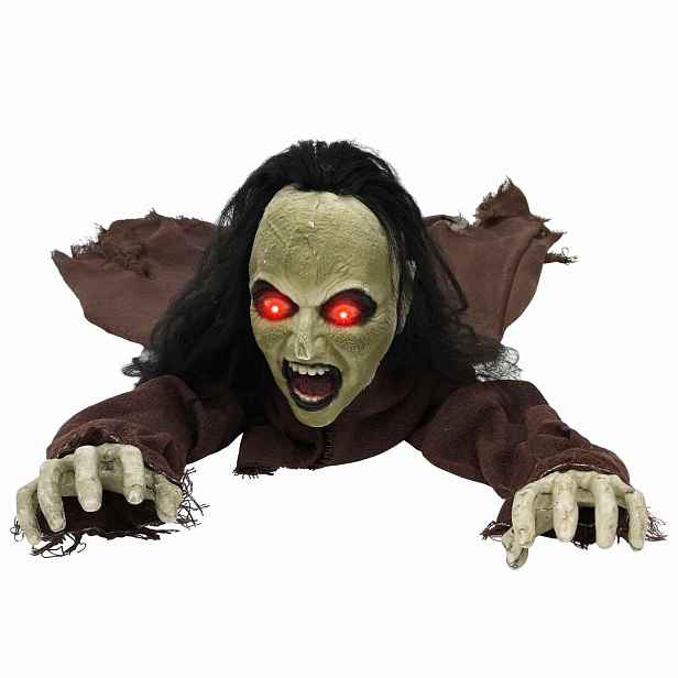 vidaXL Halloweenská dekorace zombie SPOOKA Hnědá 94 x 130 x 29 cm