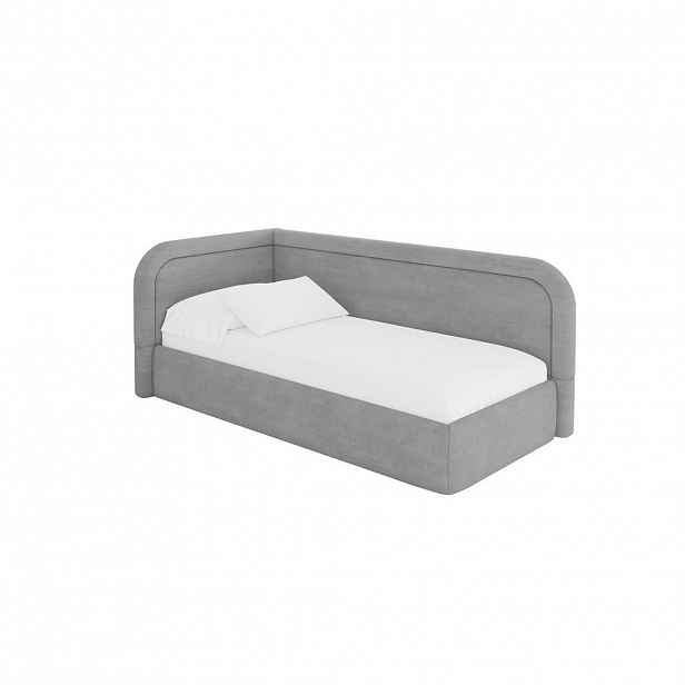 ALTDECOR JEDNOLŮŽKOVÁ POSTEL pro mládež s úložným prostorem, vpravo - JOVY 90x200 šedá
