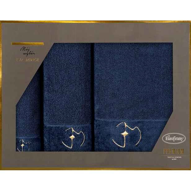 Sada ručníků v krabičce 3 ks Gaja granátová 550 g/m2