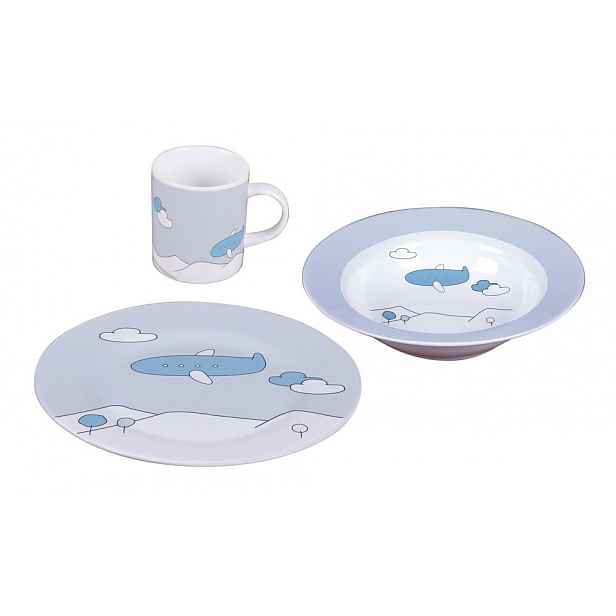 Sambonet Blue Plane sada dětského porcelánu, 3 ks