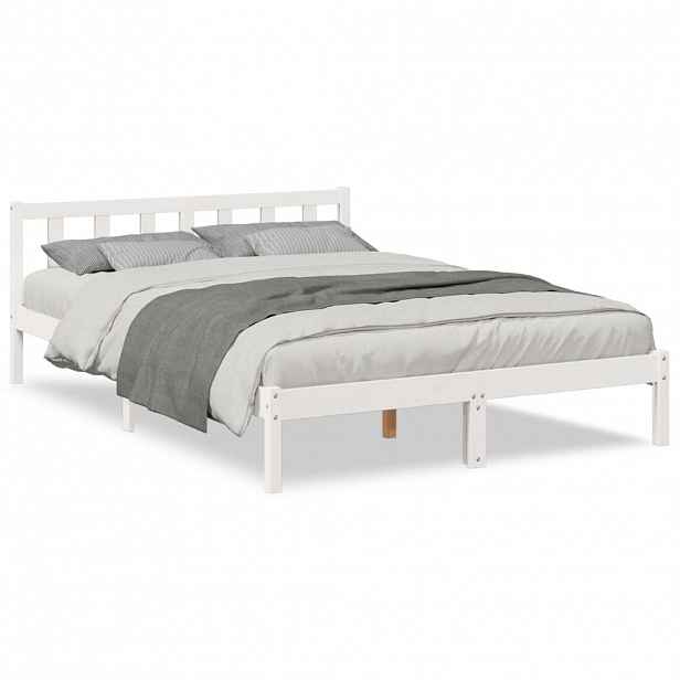 vidaXL Prodloužený rám postele bez matrace bílý 140 x 220 cm borovice