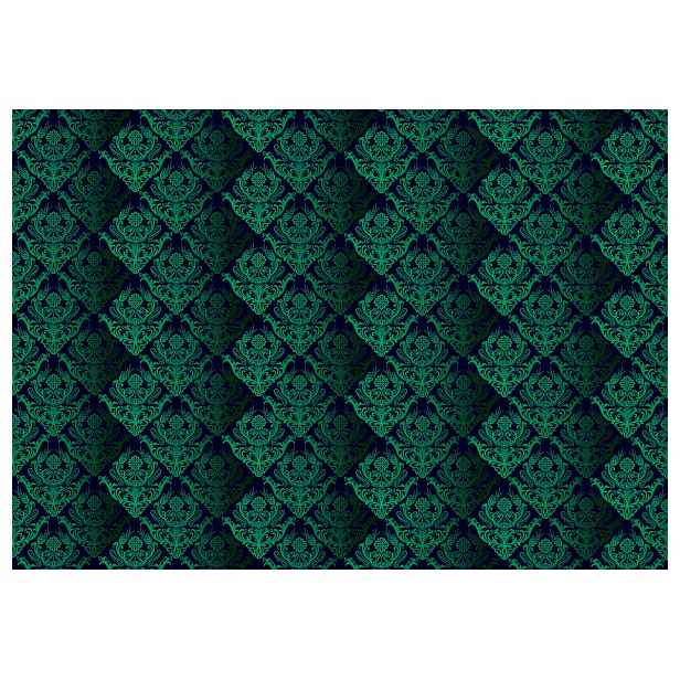 Fototapeta Tmavě zelená Damask Vintage 3D Efekt 312x219 Texturální lepidlo