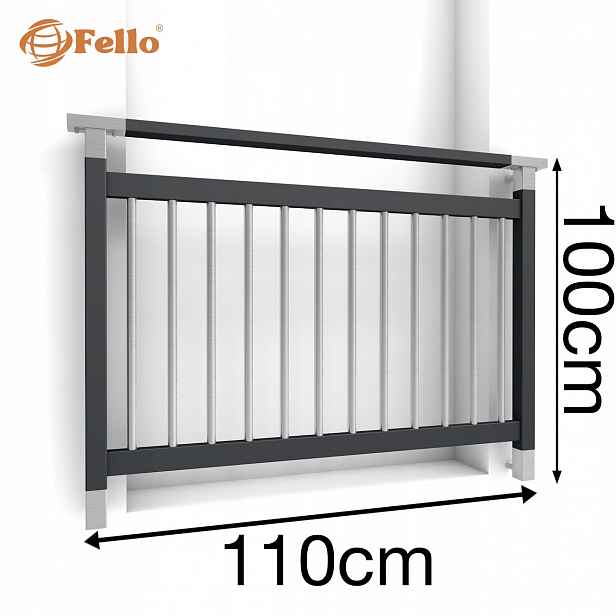 Modern Francouzský balkon 110 cm Balustrada Ral