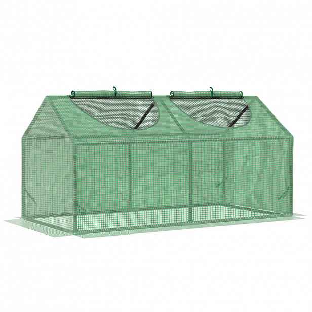 Outsunny FOLIOVÝ SKLENÍK s oknem PE skleník na rajčata 120x60x60cm zelený