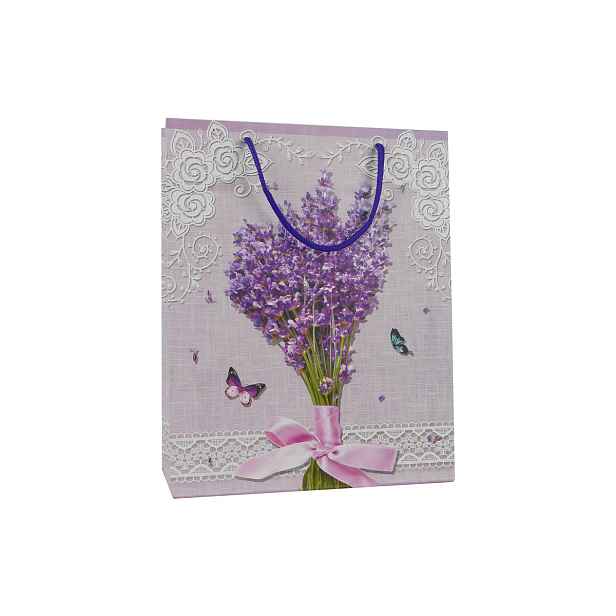 PROHOME - Taška dárková 26x32x10cm Levandule