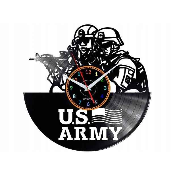 U.s. Army Dárek Originální dekorace do domu Hodiny z vinylové desky