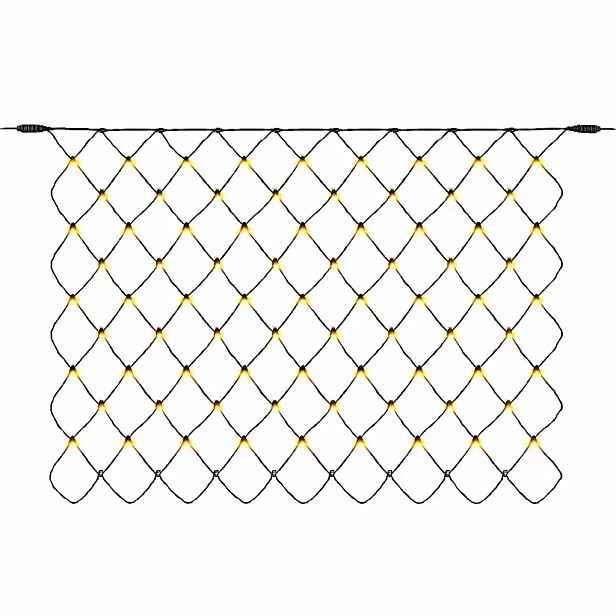 Hobby Line LED světelná síť, 200 × 150 cm, teple bílá, 90 diod, tmavě zelený kabel, IP44, prodlužovací