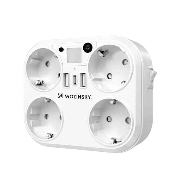 Rozbočka Wozinsky 4X Ac 2X Usb-a 2X Usb-c 4000 W S Lampičkou